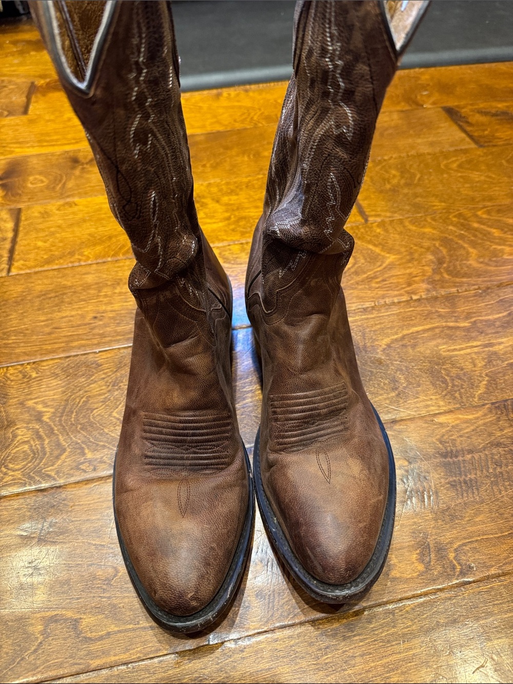J P DILLON Classic Men's Brown Leather Western Boots